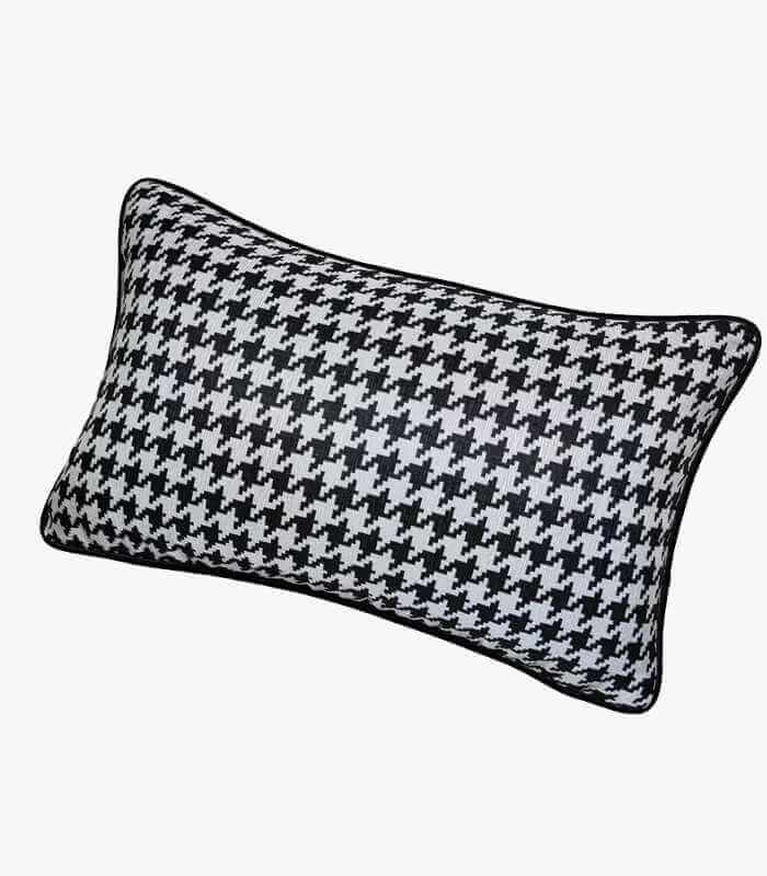 Houndstooth Woven Cushion Cover Black & White 30x50cm