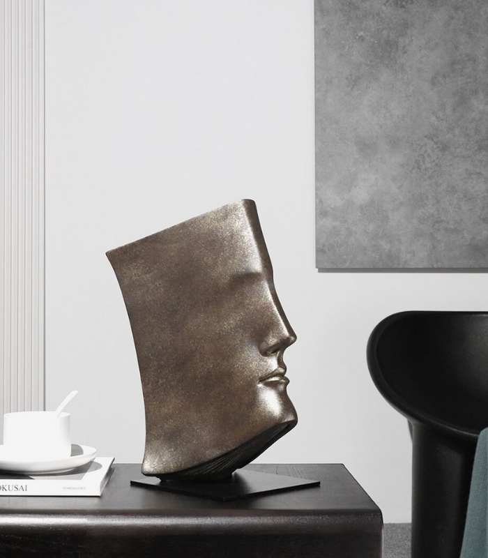 Bookends Decorative Sculpture Resin Art Abstract Face Ornaments