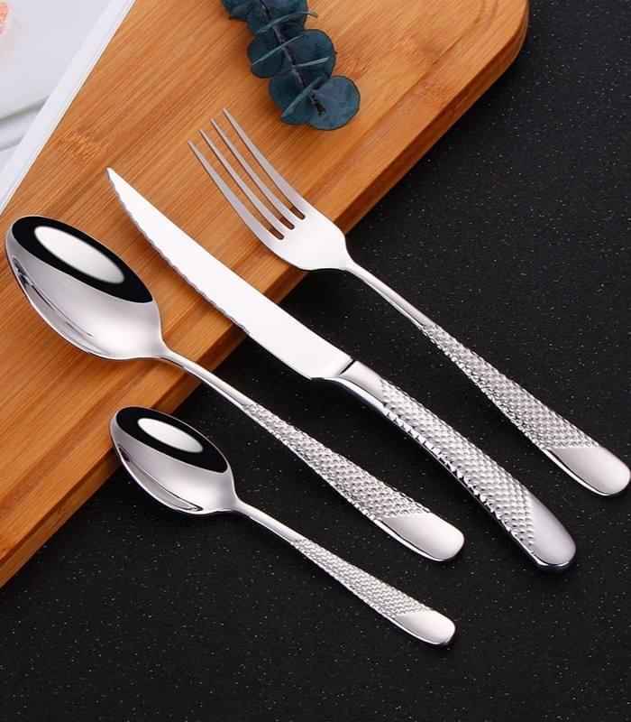 24 Pcs Cutlery Set Premium Stainless Steel Mirror-Polished Silver