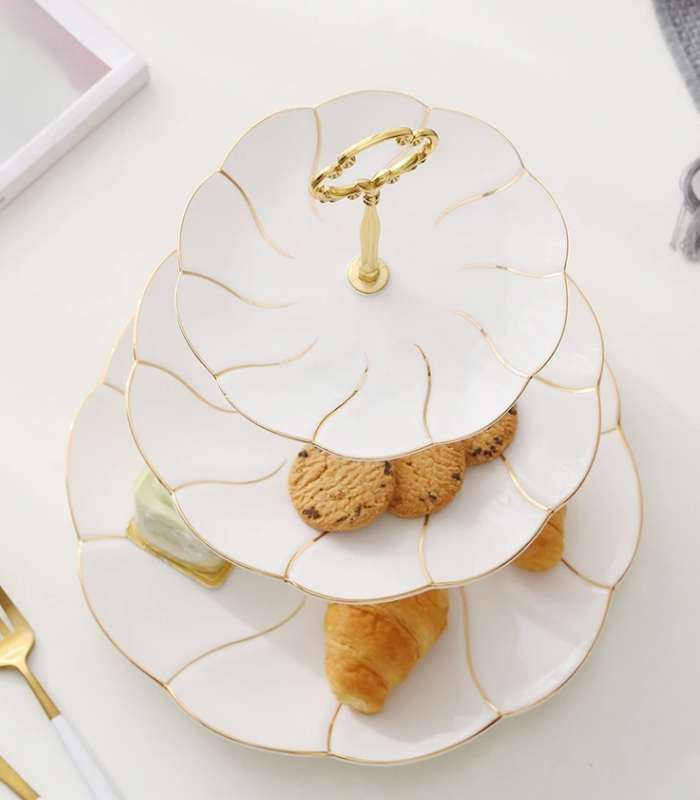 Cake Stand Fruit Plates Snack Dishes Cake Plate Porcelain