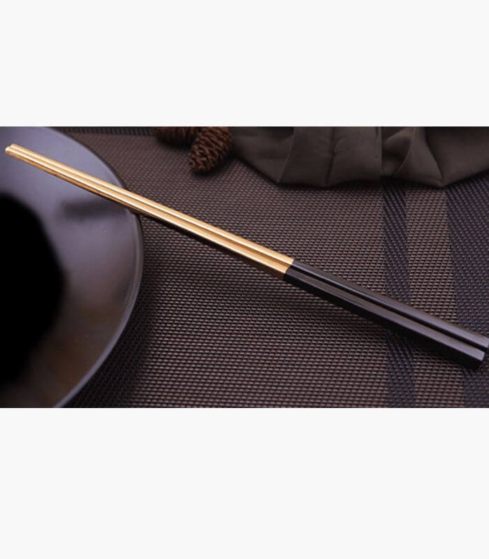 10 Pairs Chopsticks Stainless Steel Black and Gold 23.5cm LAST ARISTOCRAT