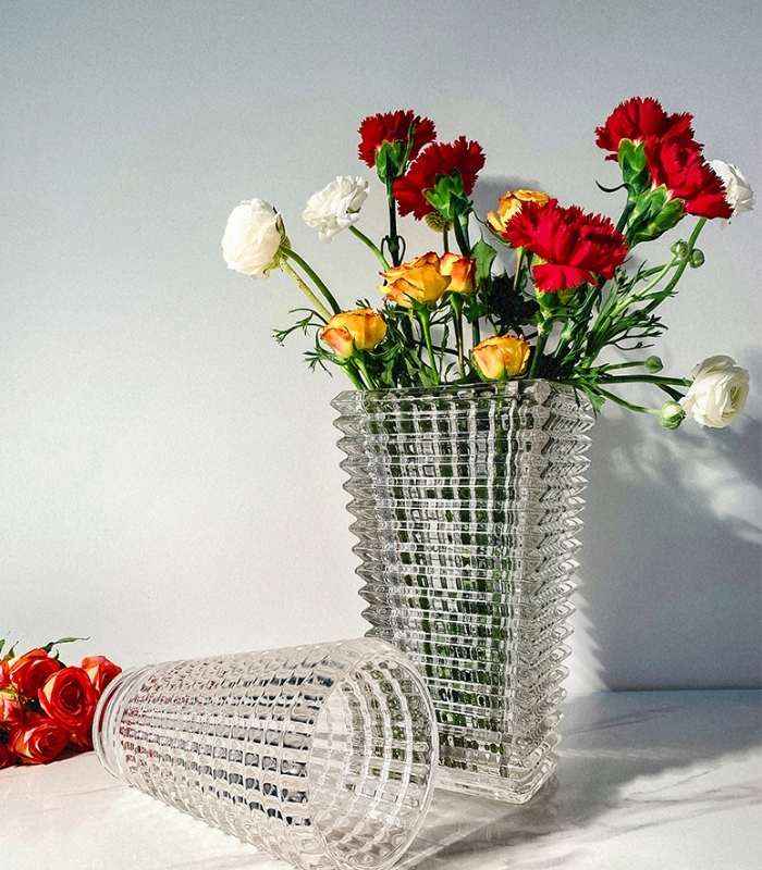 Crystal Glass Tabletop Vase Rectangular 23cm