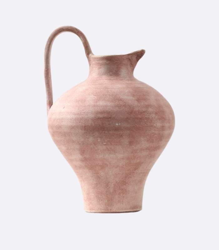 Pitcher Vase Classic Ceramic Tabletop Pink