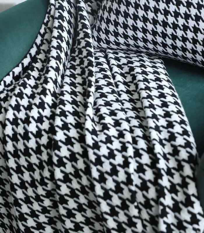 Houndstooth Throw Black and White Modern Sofa Blanket - Last Aristocrat