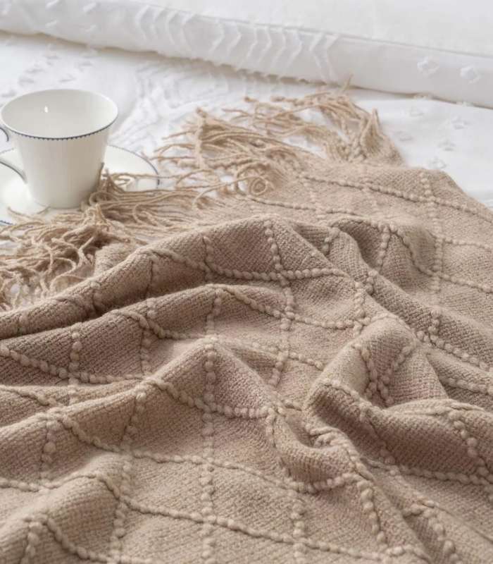 Knitted Throw Blanket Super Soft Textured