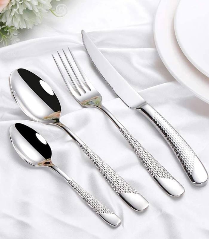 24 Pcs Cutlery Set Premium Stainless Steel Mirror-Polished Silver