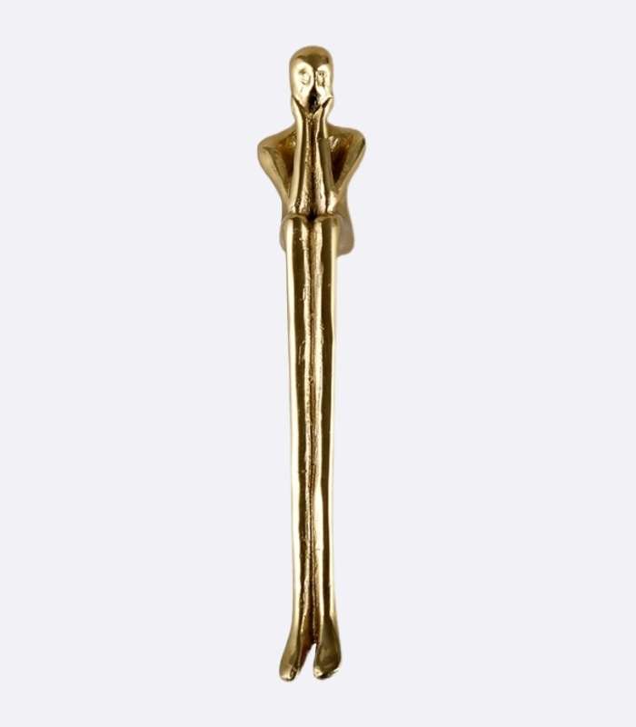 Solid Brass Cabinet Door Handle Thinking Man Shape 115mm