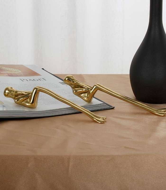 Solid Brass Cabinet Door Handle Thinking Man Shape 115mm