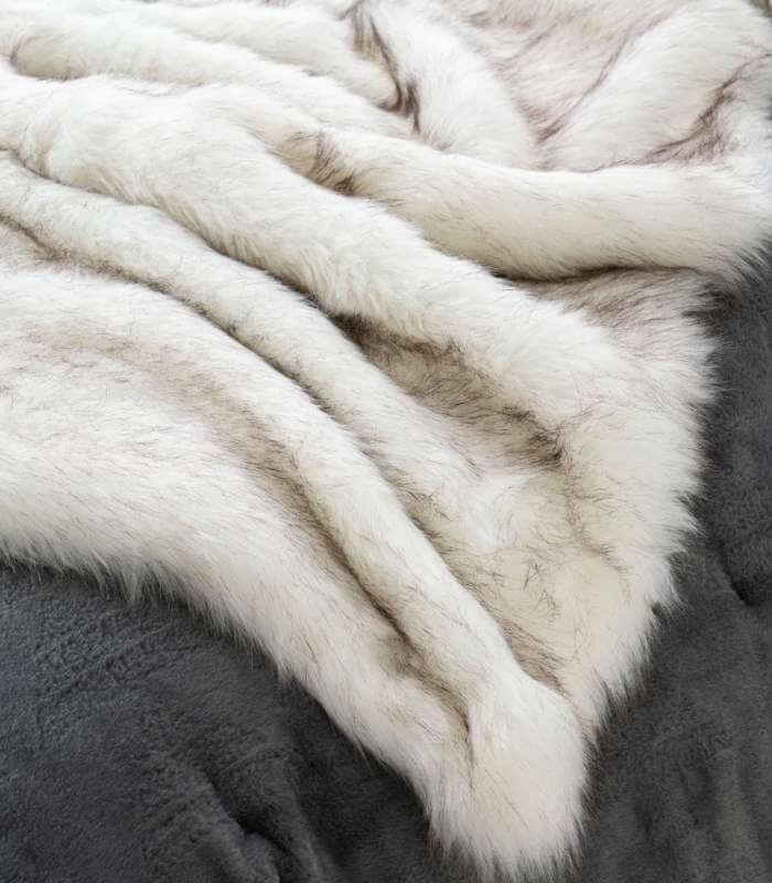 Faux Fur Throw Blanket Large White 3kg