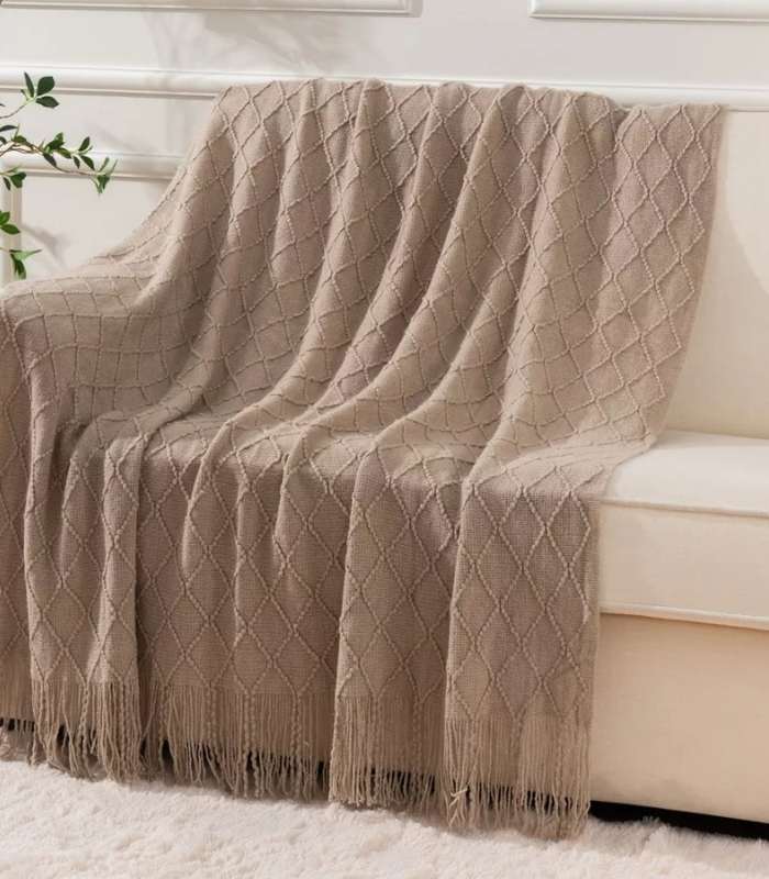 Knitted Throw Blanket Super Soft Textured