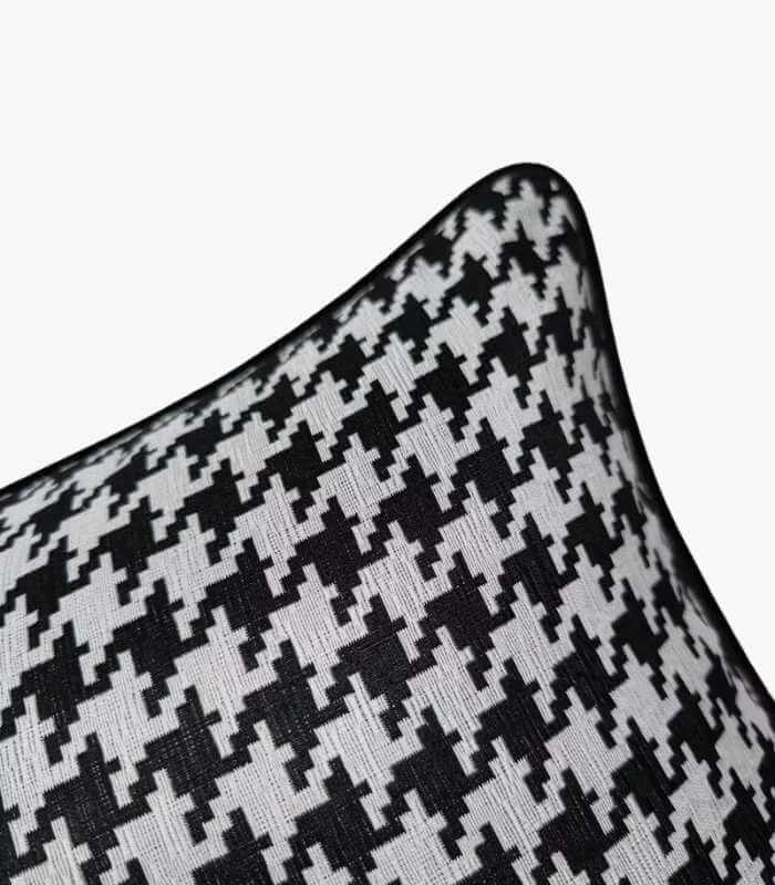 Houndstooth Woven Cushion Cover Black & White 30x50cm