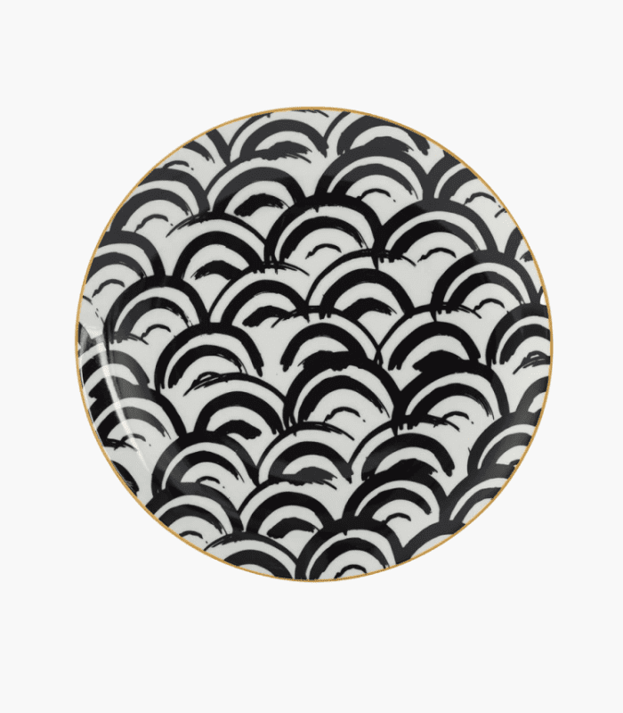 Large Ceramic Dining Plates Black 20cm