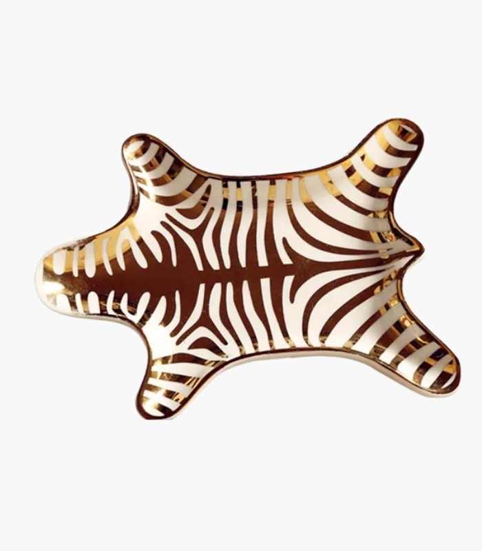 Ceramic Trinket Tray Safari Tiger Decorative Jewelry Dish 15cm