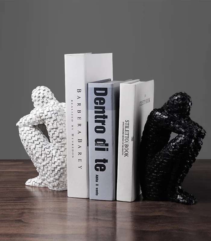 Thinker Sculpture Bookends Resin Ornaments 20cm