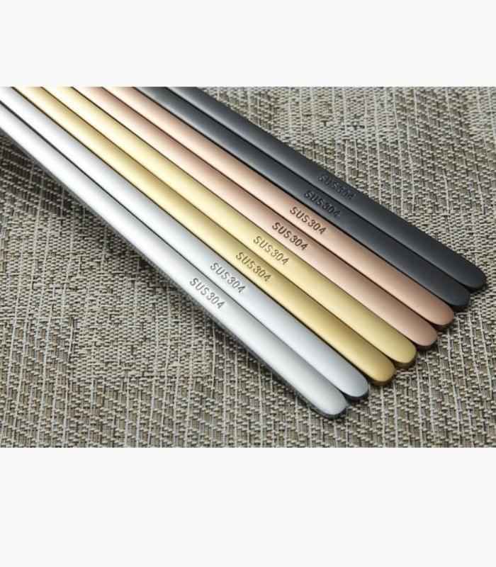 Set of 10 Pairs Stainless Steel Chopsticks