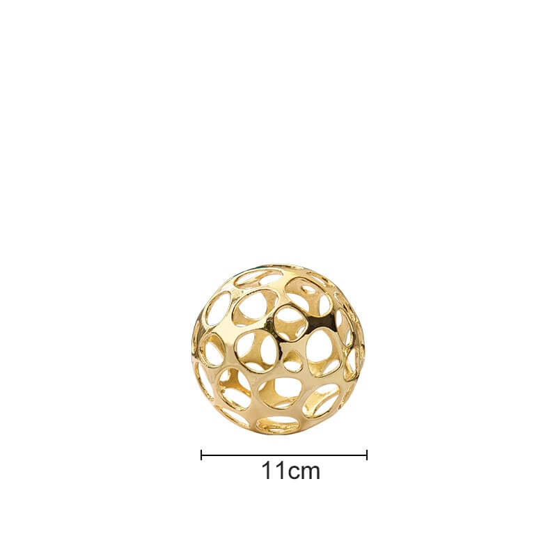 Decorative Object Gold Round Sculpture Gold Sphere Metal