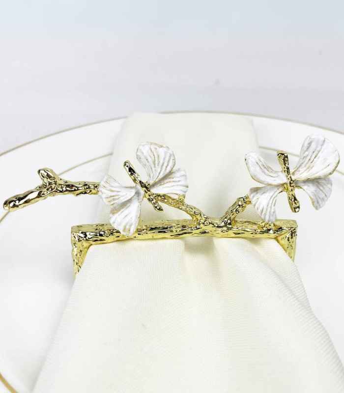 4 Pcs Set Napkin Rings Napkin Holder Butterfly 11.8 cm