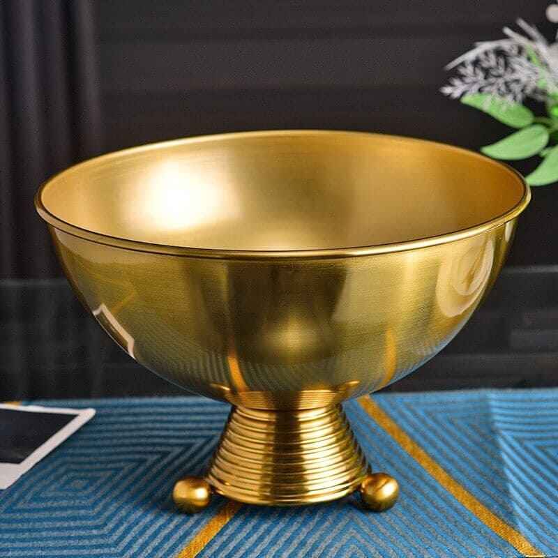 Centerpiece Bowl Flower Arrangement Stainless Steel Vase Golden