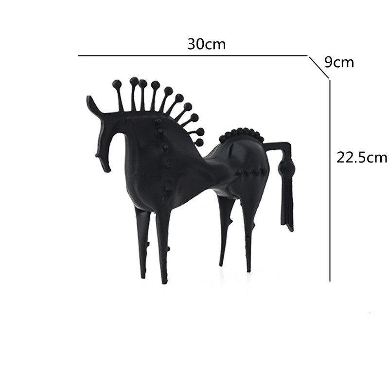 Amaya Abstract Horse Decorative Sculpture Metal Black