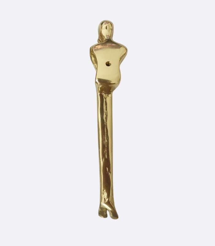 Solid Brass Cabinet Door Handle Thinking Man Shape 115mm