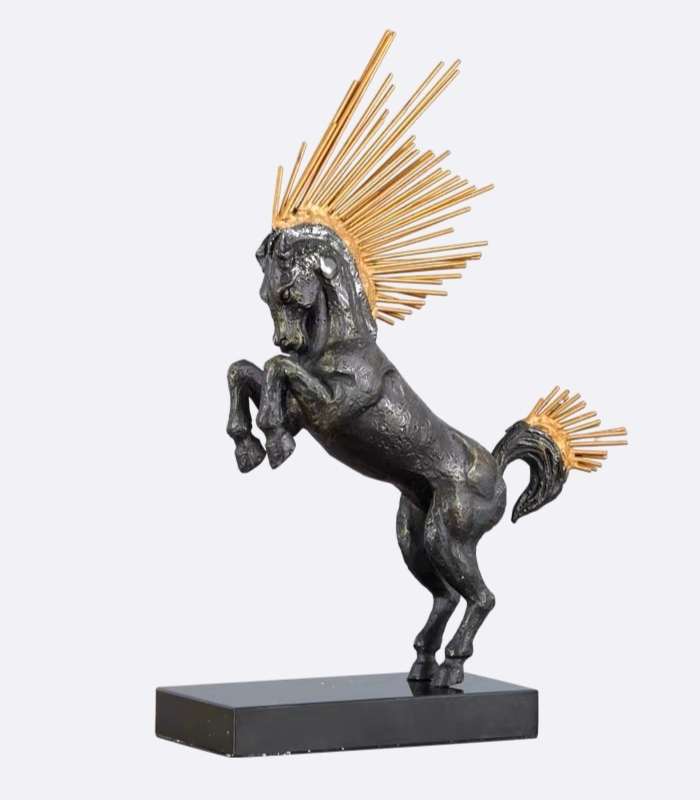 Apollo Horse Sculpture Figurine on Marble 41cm