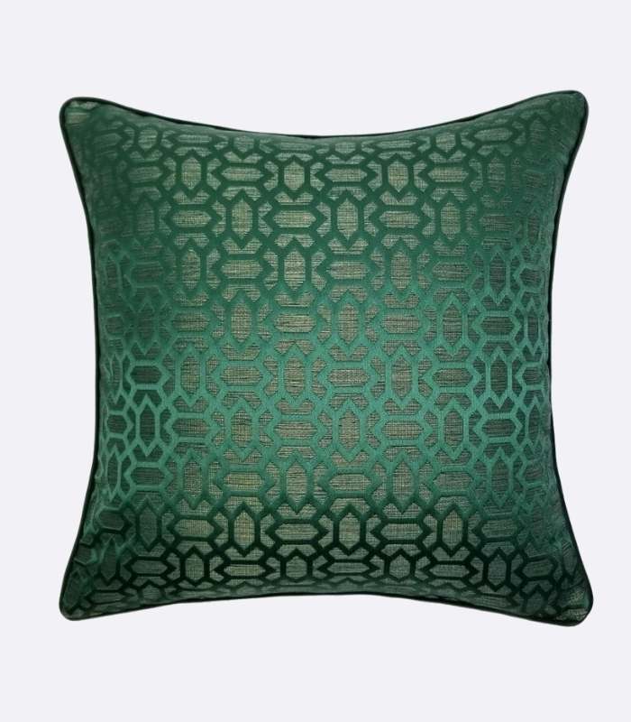 Dark Green Woven Velvet Throw Cushion Cover Decorative Square Pillow Case 45 x 45 cm