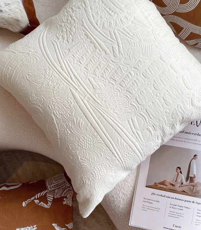 Modern Woven Cushion Cover Embroidered 45x45cm