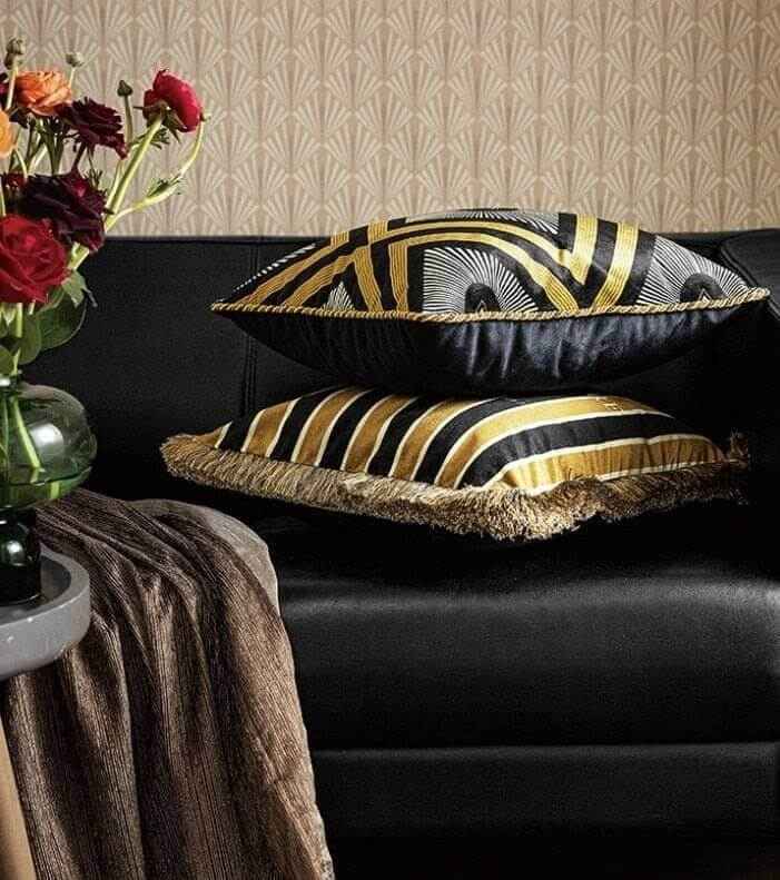 Retro Gold Cushion Cover Decorative Pillow Case Print Velvet